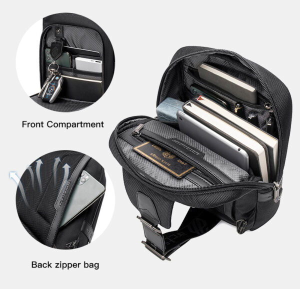 ARCTIC HUNTER τσάντα Crossbody XB00116 με θήκη για tablet, 7L, μαύρη - Image 5