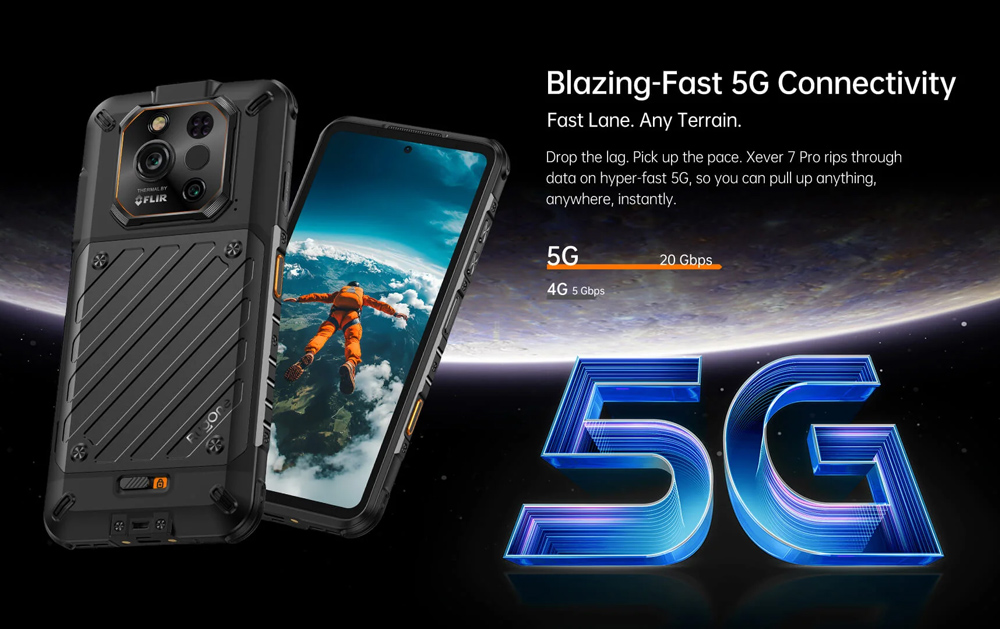 RUGONE smartphone Xever 7 Pro με θερμική εικόνα, 6.67", 12/512GB, 5G, 5550mAh, IP68/IP69K/MIL-STD-810H, μαύρο - Image 10