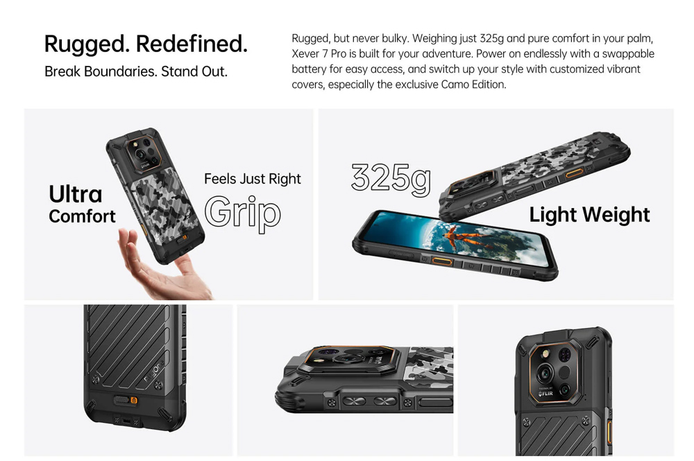 RUGONE smartphone Xever 7 Pro με θερμική εικόνα, 6.67", 12/512GB, 5G, 5550mAh, IP68/IP69K/MIL-STD-810H, μαύρο - Image 19