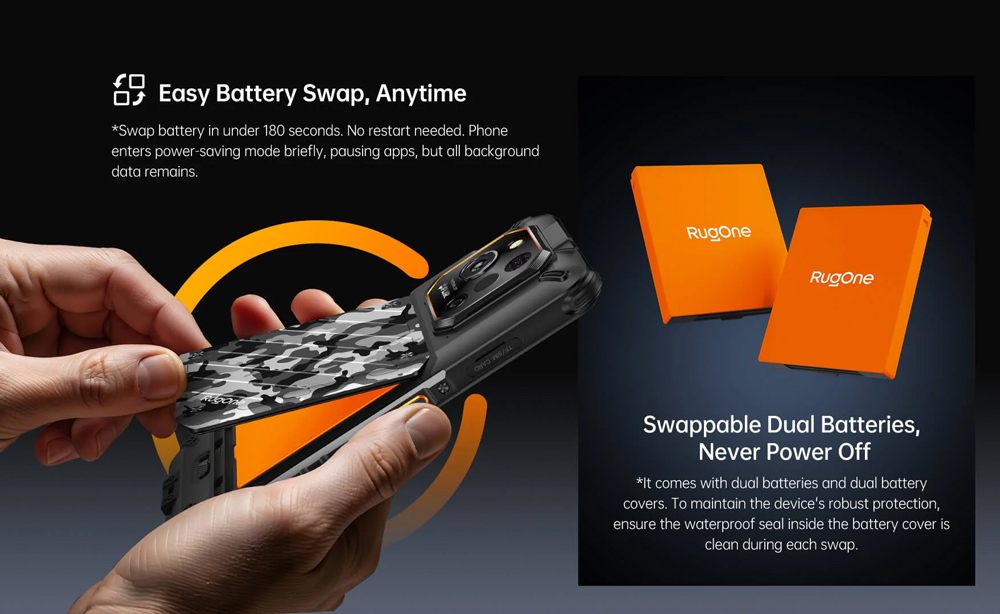 RUGONE smartphone Xever 7 Pro με θερμική εικόνα, 6.67", 12/512GB, 5G, 5550mAh, IP68/IP69K/MIL-STD-810H, μαύρο - Image 24