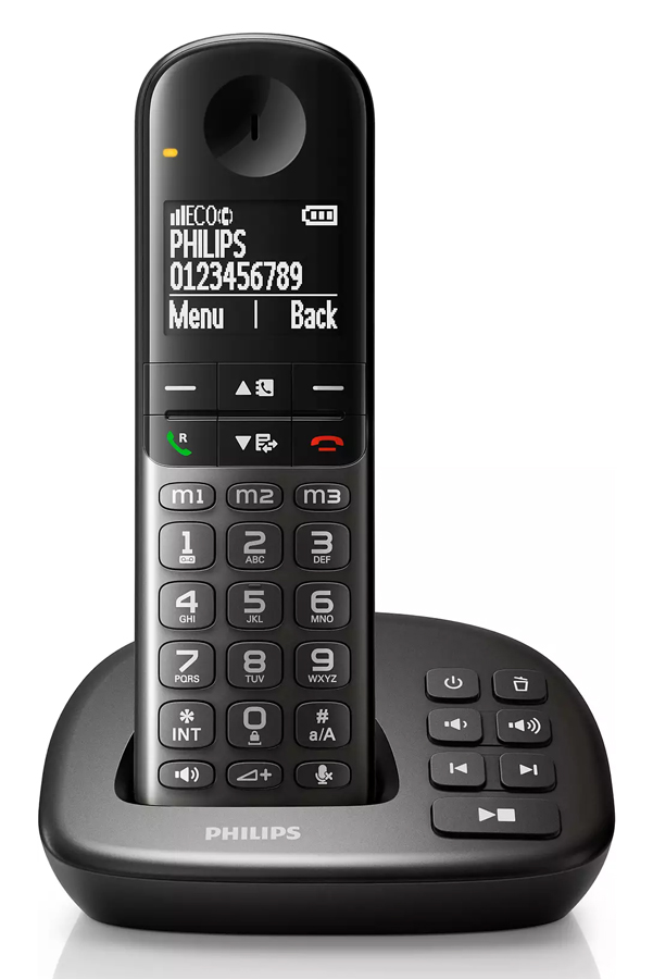 PHILIPS ασύρματο τηλέφωνο XL4951DS/34 ελληνικό μενού, τηλεφωνητής, μαύρο - Image 3