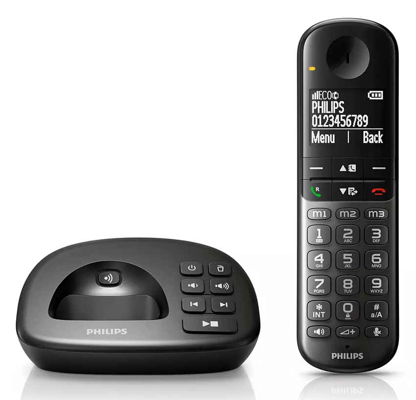 PHILIPS ασύρματο τηλέφωνο XL4951DS/34 ελληνικό μενού, τηλεφωνητής, μαύρο - Image 2