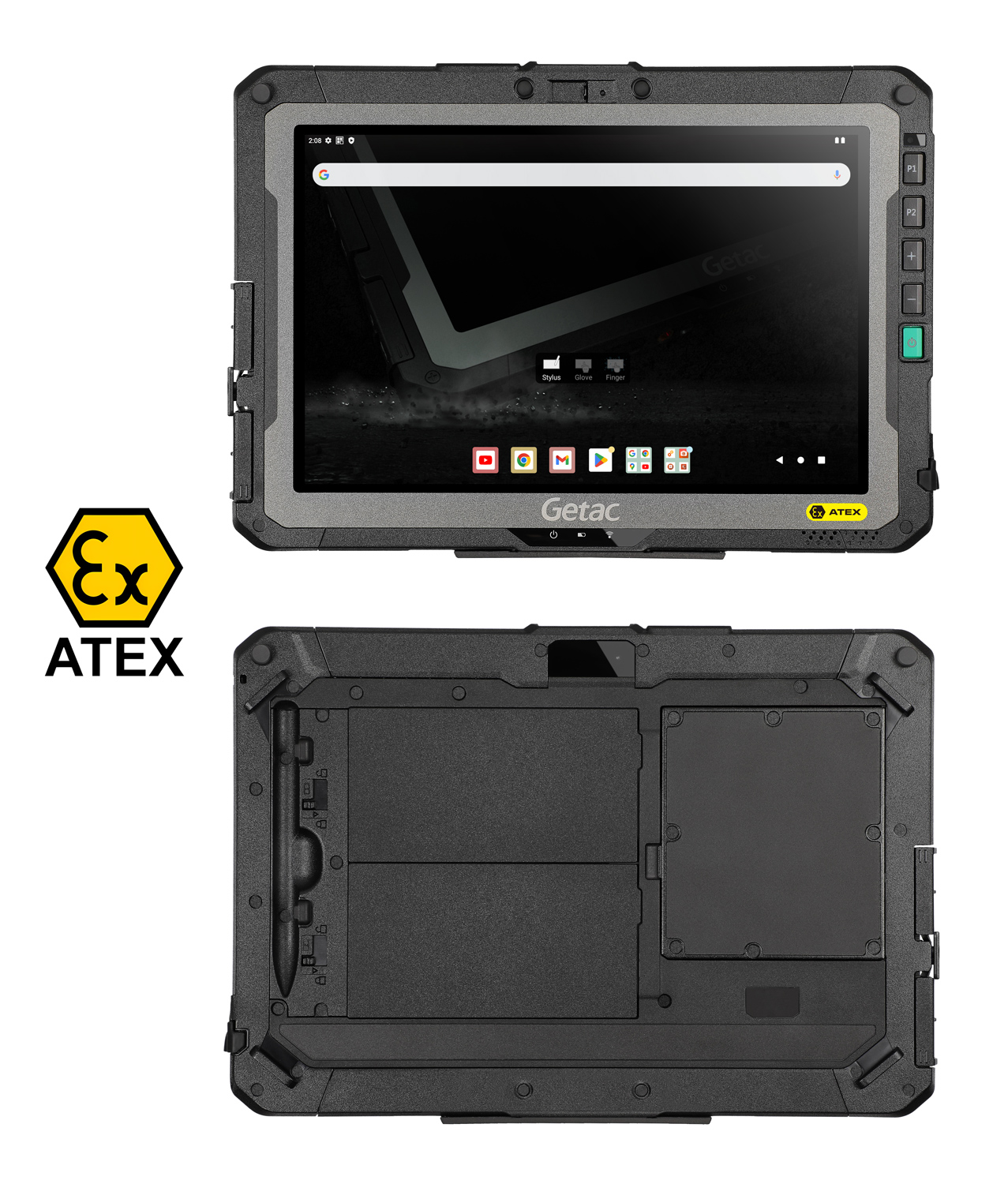 GETAC tablet ZX10-EX, 10.1", 4/64GB, 4G, 9980mAh, IP66/MIL-STD-810H/ATEX/IECEx, Android 13, μαύρο