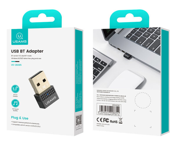 USAMS USB αντάπτορας Bluetooth 5.3 US-ZB285, μαύρος - Image 4