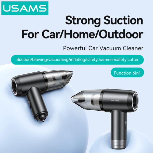 USAMS 2 σε 1 σκουπάκι χειρός & air duster ZB291, 60W, 4000mAh, μαύρο - Image 2