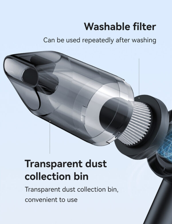 USAMS 2 σε 1 σκουπάκι χειρός & air duster ZB291, 60W, 4000mAh, μαύρο - Image 11