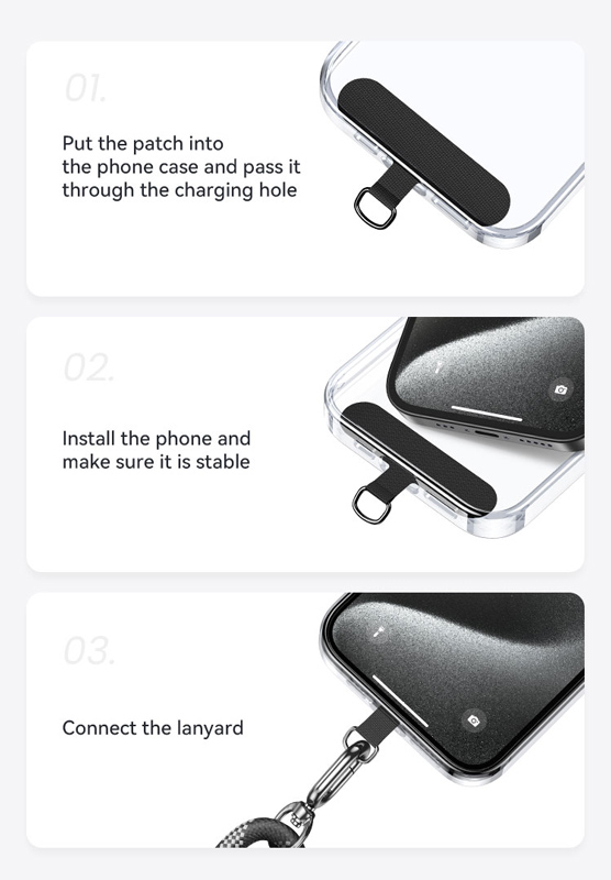 USAMS κορδόνι καρπού για κινητά ZB317, 34cm, universal, μωβ - Image 4