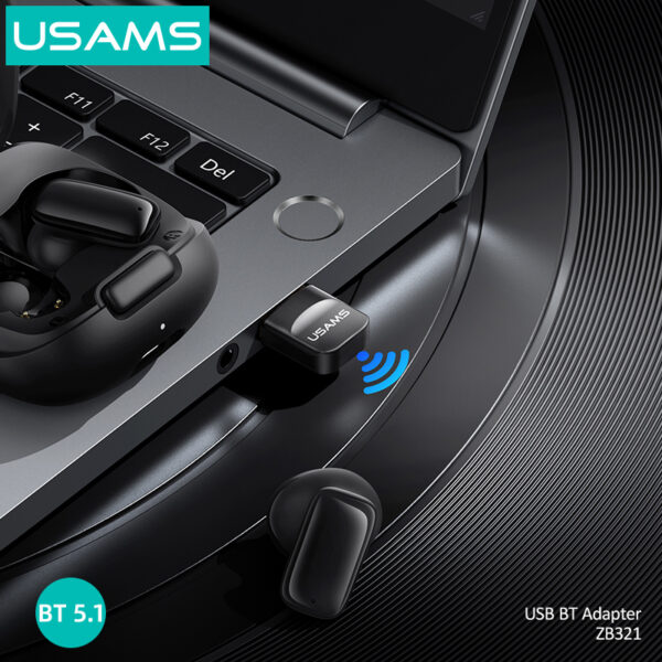 USAMS USB αντάπτορας Bluetooth 5.1 ZB321, μαύρος - Image 3