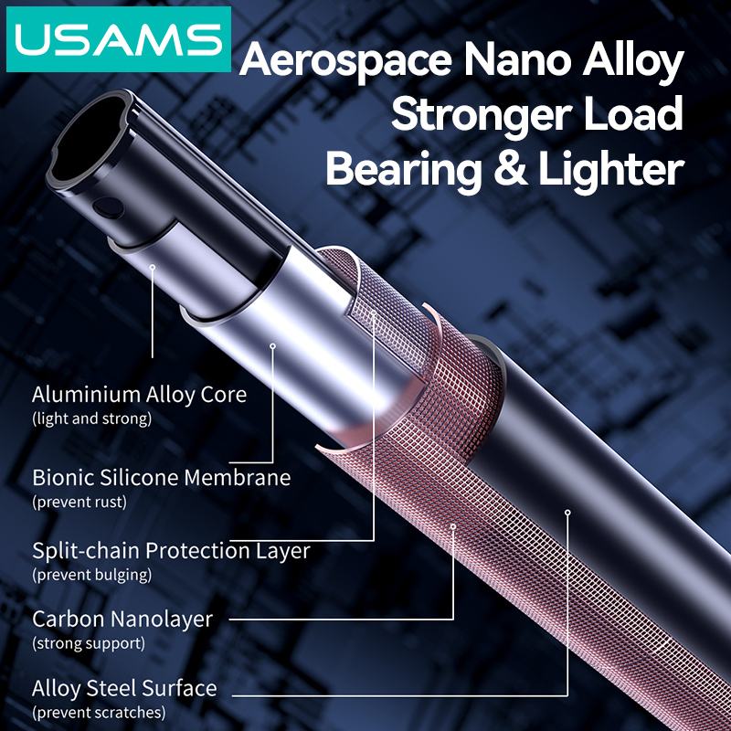 USAMS φωτιστικό δαχτυλίδι LED ZB323 με τρίποδο & βάση smartphone, μαύρο - Image 4