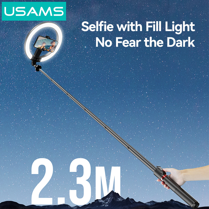 USAMS φωτιστικό δαχτυλίδι LED ZB323 με τρίποδο & βάση smartphone, μαύρο - Image 5