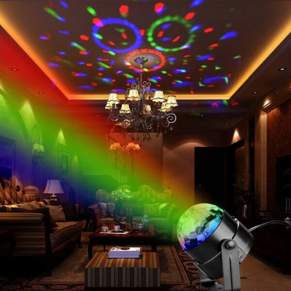 LED φωτορυθμικό φωτιστικό ZS48 με χειριστήριο, RGB, 3W, μαύρο - Image 2
