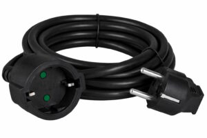 POWERTECH μπαλαντέζα ρεύματος PT-1561, 1x schuko, 16A, 3m, μαύρη